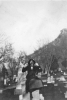 Hildred Thurow sitting on gravestone (1913)
