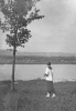 Hildred Walking by Shore of Lake Winona
